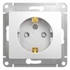 GSL000145 Glossa Механизм розетки 1 гнездо с заземлением и шторками, белая (уп.20шт.) Systeme Electric (Россия) GSL000145 - фото 605401