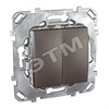MGU5.213.12ZD ДВУХКЛАВИШНЫЙ ПЕРЕКЛЮЧАТЕЛЬ (СХ.6+6) ГРАФИТ UNICA TOP (уп.10шт.) 673775 - фото 605473