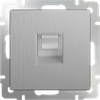 WL09-RJ-11 Телефонная розетка RJ-11 серебряная рифленая (уп.5шт.) WERKEL WL09-RJ-11 - фото 606099
