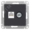 ATN001089 AtlasDesign Механизм розетки TV + компьютерная RJ45, Cat.5e, карбон (уп.5шт.) Systeme Electric (Россия) ATN001089 - фото 606153