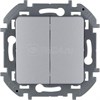 673622 Inspiria Выключатель двухклавишный 10A 250В~ алюминий (уп.20шт.) Legrand (Российская Федерация) 673622 - фото 606332