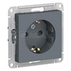 ATN000745 AtlasDesign Механизм розетки с заземлением и шторками, грифель (уп.10шт.) Systeme Electric (Россия) ATN000745 - фото 606589