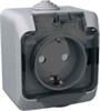 PA 16-044C ЭТЮД Розетка 1 гнездо с заземлением, шторками и крышкой IP44, серая (уп.12шт.) Systeme Electric (Россия) PA16-044C - фото 606595