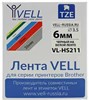 319993 HSE-211 (Brother HSE 211, 5.8 мм, черный на белом) PT E300, E550, P700, P750W, P900W, Puty PT-100E Термоусадочная трубка Vell 319993 - фото 607145