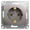 GSL001243 Glossa Механизм розетки 1 гнездо с заземлением, платина (уп.20шт.) Systeme Electric (Россия) GSL001243 - фото 607631