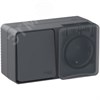 ATN544070 AtlasDesign Profi54 О/У БЛОК:розетка с заземлением со шторками 16А 250B, выключатель одноклавишный IP54 10А, антрацит Schneider Electric ATN544070 - фото 608660