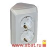 PA 16-108B ЭТЮД Розетка угловая 2 гнезда с/з и шторками, белая (уп.8шт.) Schneider Electric PA16-108B - фото 609290