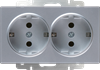 WL06-SKG-02-IP20 Розетка двойная с заземлением, серебряная (уп.10шт.) Werkel™ a040289 - фото 609934