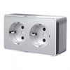 W5072106 серебряный Gallant Розетка двойная с заземлением (уп.10шт.) Werkel™ a052776-1 - фото 610021