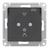ATN441046 AtlasDesign Aqua Механизм розетки 1 гнездо с заземлением, шторками и прозрачной крышкой, карбон (уп.5шт.) Systeme Electric (Россия) ATN441046 - фото 610239