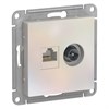 ATN000489 AtlasDesign Механизм розетки TV + компьютерная RJ45, Cat.5e, жемчуг (уп.5шт.) Systeme Electric (Россия) ATN000489 - фото 610613