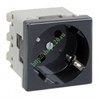 K11-14 Connect Розетка 2P+E Schuko, 16А 250В, 45х45мм, безвинтовые клеммы, SC, графит Simon Electric K11-14 - фото 610786