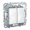 MGU5.211.18ZD Unica Двухклавишный выключатель (сх.5), белый (уп.10шт.) Schneider Electric MGU5.211.18ZD - фото 610967