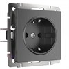 WL04-SKG-01-IP20 Механизм розетки 1 гнездо с заземлением, графит рифленый (уп.10шт.) Werkel™ a046602 - фото 611295