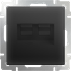 W1182208/WL08-RJ45+RJ45 Розетка двойная компьютерная RJ-45, черная матовая (уп.10шт.) Werkel™ a033767 - фото 611776