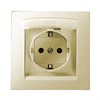 1590450-031 Розетка 1-ая с/з, со шторками, с крышкой, IP44, 16А, 250В, слоновая кость (уп.18шт.) 1590450-031 - фото 611823