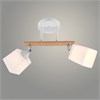 XA1591/2 WH+CR+WOOD Люстра белый/хром/дерево 2х60W E27 d450 h300, HN24 (Росток) 988384080 - фото 611881