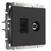 W1181308 Розетка ТВ+Ethernet RJ-45 cat.6, черная матовая (уп.10шт.) Werkel™ a056112-1 - фото 612730