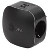 SP-3e-USB-BLACK Тройник 3гнезда 220V+2xUSB 2100mA , c заземлением, со шторками, черный ЭРА Б0046364 - фото 612775