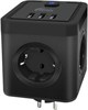 RM-043 BLACK 220В 16А 4000Вт прямое вкл., 4гн. с з/к +3 USB 5В 3.1А Сетевой фильтр RITMIX 4610121107548 - фото 613023