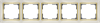 WL03-Frame-05-ivory-GD Рамка на 5  постов, слоновая кость/золото (уп.5шт.) Snabb WERKEL WL03-Frame-05-ivory-GD - фото 613093
