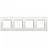 LNA4802M4BI LivingLight Рамка прямоугольная, 4 поста (немецкий стандарт 2+2+2+2 модуля, межосевое расстояние 71мм), цвет белый Bticino LNA4802M4BI - фото 613557