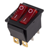 FD 36-2410 Выключатель клавишный 250V 15А (6с) ON-OFF красный с подсветкой ДВОЙНОЙ (RWB-511, SC-797) REXANT (Китай) FD 36-2410 - фото 614091