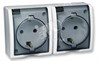 1594433-030 Розетка двойная 2Р+Е Schuko с крышками полупр., IP54, 16А 250В, белая (уп.6шт.) Simon Electric 1594433-030 - фото 614443