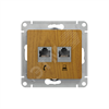 GSL000585 Glossa Розетка телефон/компьютер RJ11+RJ45 Cat. 5e, дуб, механизм (уп.10шт.) Schneider Electric GSL000585 - фото 615164