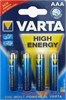 4903.113.414 High Energy LR03/286 BL4 Элемент питания (блистер 4шт.) (уп.40/200шт.) Varta 4903.113.414 - фото 615383