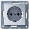A1520AL A500 Розетка с заземлением 16А 250V~, безвинтовой зажим, алюминий Jung (Германия) A1520AL - фото 615620