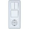 BK2VR-005A-B Prima С/У Блок: Розетка с/з и шторками 16А, 250В + выключатель 1кл.с подсветкой + выключатель 2кл., белый (уп.27шт.) Schneider Electric BK2VR-005A-B - фото 615671