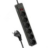 FKsm3m-6g(B)16A Сетевой фильтр 6 гнезд 1,8м, пвс 3х1мм², черный КОСМОС (Китай) FKsm1.8m-6g(B)16A - фото 616139
