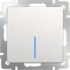 WL13-SW-1G-2W-LED Выключатель одноклавишный проходной с подсветкой, перламутровый рифленый (уп.10шт.) WERKEL a040895 - фото 616681