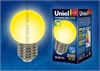 LED-G45-0,65W/YELLOW/E27 Лампа светодиодная для декоративной подсветки. Цвет желтый. (уп.10шт.) LED-G45-0,65W/YELLOW/E27 - фото 616686