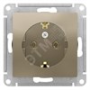 ATN000543 AtlasDesign Механизм розетки 1 гнездо с заземлением, шампань (уп.20шт.) Systeme Electric (Россия) ATN000543 - фото 616791
