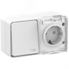 ATN540170 AtlasDesign Profi54 О/У БЛОК: розетка с заземлением со шторками 16А 250B, выключатель одноклавишный IP54 10А, белый Schneider Electric ATN540170 - фото 616812