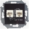 1591593-032 Розетка компьютерная двойная RJ45 кат.5е черная (уп.20шт.) Simon Electric 1591593-032 - фото 617144