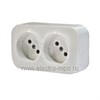 782242 Quteo Розеточный блок 2x2К без шторок 16A 250В~ IP20 слоновая кость (уп.10шт.) Legrand (Франция) 782242 - фото 617431
