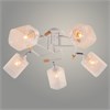 XA1599/5 WH+CR+WOOD Люстра белый/хром/дерево 5х60W E27 d640 h260, HN24 (Росток) 988384099 - фото 617883