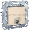MGU5.492.25ZD ТЕЛЕФОННАЯ РОЗЕТКА 1ХRJ11 (4 КОНТ) БЕЖЕВАЯ (уп.10шт.) UNICA MGU5.492.25ZD - фото 618585