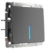 WL04-SW-1G-LED Выключатель одноклавишный с подсветкой, графит рифленый (уп.10шт.) Werkel™ a046615 - фото 618590