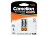 NH-AAA1000BP2 Аккумулятор Ni-Mh AAA 1,2В 1000mAh блистер 2шт. (уп.24/480шт.) Camelion NH-AAA1000BP2-1 - фото 618953