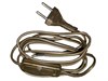 H03VVH2-F 2x0,5 (OMYp) (SP/W) золото Кабель питания с выкл. 2х0,5мм² длиной 190см (уп.100шт.) Zamel H03VVH2-F 2x0,5 (OMYp)  ( - фото 619149