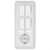 BK2VR-005B-B Prima С/У Блок: Розетка с/з и шторками 16А, 250В + выключатель 2кл.с подсветкой + выключатель 2кл., белый (уп.27шт.) Schneider Electric BK2VR-005B-B - фото 619186