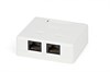SB1-2-8P8C-C5e-WH/SB2-2-8P8C-C5e-WH Розетка компьютерная RJ-45(8P8C), Cat.5е, 2 гнезда, внешняя, Dual IDC Hyperline 430234 - фото 619474