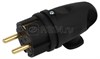 Б0055416 VX11-B Вилка с заземлением угловая каучуковая с кольцом IP44, черная ЭРА (Россия) Б0055416 - фото 619535