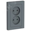 ATN000720 AtlasDesign Розетка двойная без заземления, грифель, в сборе (уп.6шт.) Systeme Electric (Россия) ATN000720 - фото 620076