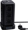 RM-2124 BLACK 220В 16А 4000Вт 12гн. с з/к +4 USB 5В 3.1А, выключатель, 2м Сетевой фильтр RITMIX 4610121107586 - фото 620269