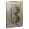 ATN000524 AtlasDesign Розетка двойная с заземлением, шампань, в сборе (уп.6шт.) Systeme Electric (Россия) ATN000524 - фото 620593